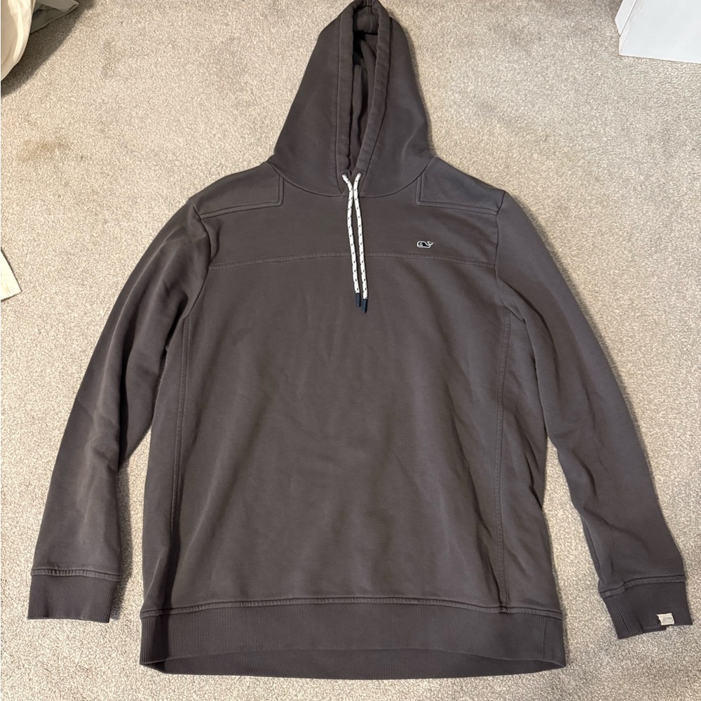 Vineyard Vines Dark Gray Pullover Hoodie with Whale Logo